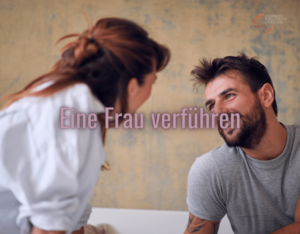 Eine Frau verführen. Mann verführt eine Frau mit Respekt